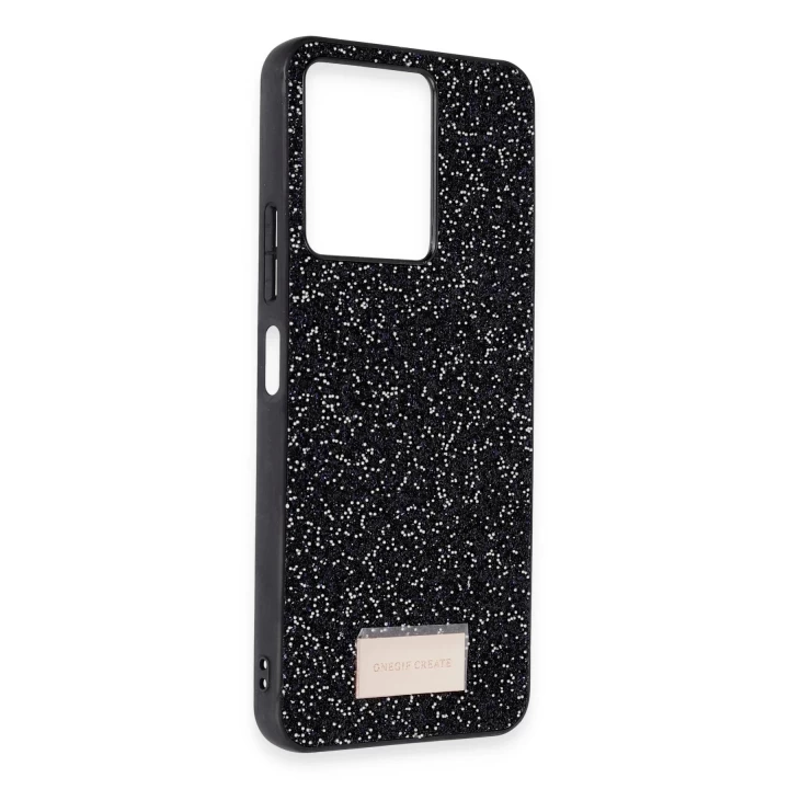 Onegif Xiaomi Redmi 13C Bright Simli Kapak - Siyah