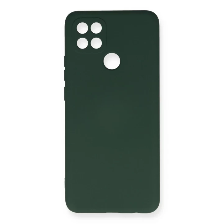 Oppo A15 Kılıf Nano içi Kadife Silikon - Koyu Yeşil