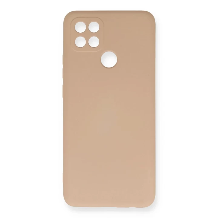 Oppo A15 Kılıf Nano içi Kadife Silikon - Pudra