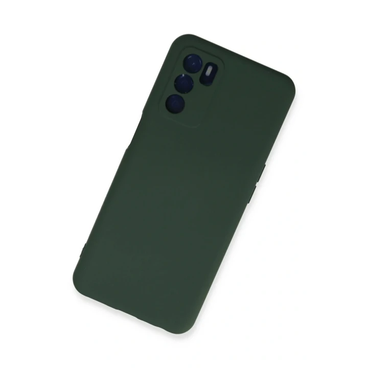 Oppo A16 Kılıf Nano içi Kadife Silikon - Koyu Yeşil