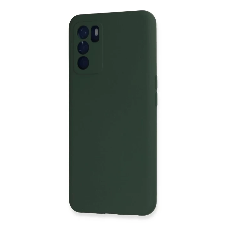 Oppo A16 Kılıf Nano içi Kadife Silikon - Koyu Yeşil