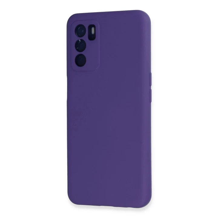 Oppo A16 Kılıf Nano içi Kadife Silikon - Mor
