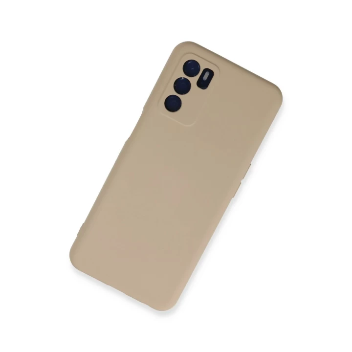 Oppo A16 Kılıf Nano içi Kadife Silikon - Pudra