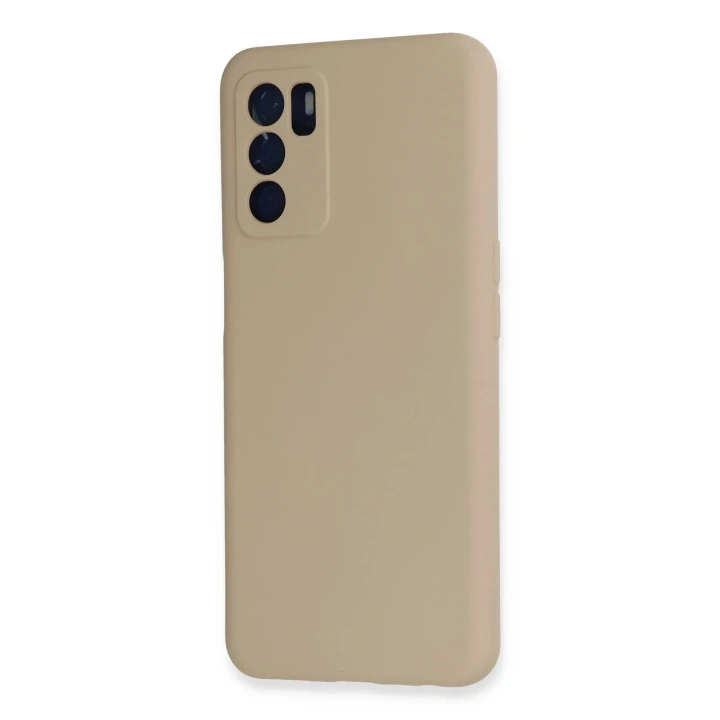 Oppo A16 Kılıf Nano içi Kadife Silikon - Pudra