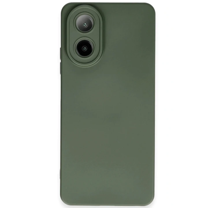 Oppo A38 Kılıf Nano içi Kadife Silikon - Koyu Yeşil
