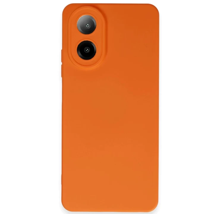 Oppo A38 Kılıf Nano içi Kadife Silikon - Turuncu