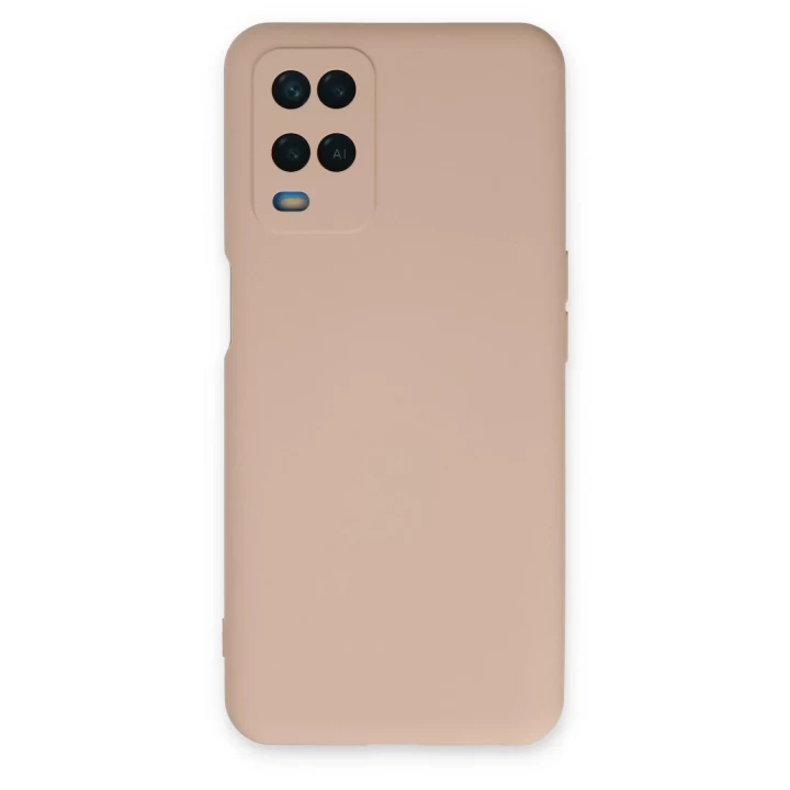 Oppo A54 4G Kılıf Nano içi Kadife Silikon - Pudra
