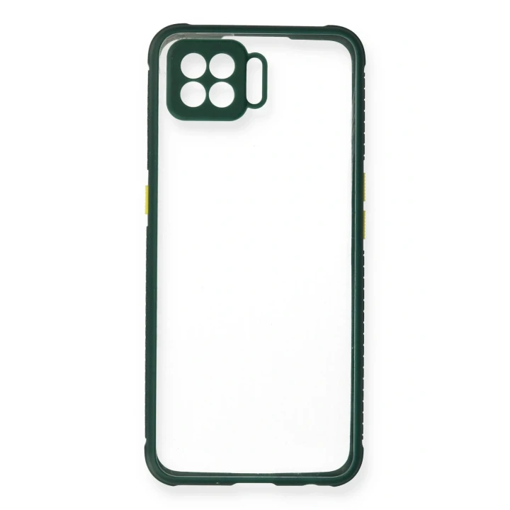 Oppo A73 Kılıf Miami Şeffaf Silikon - Koyu Yeşil