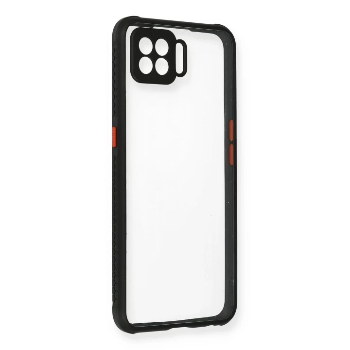 Oppo A73 Kılıf Miami Şeffaf Silikon - Siyah
