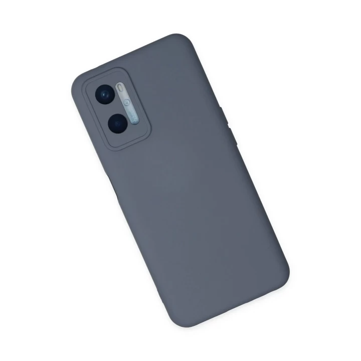 Oppo A96 Kılıf Nano içi Kadife Silikon - Gri