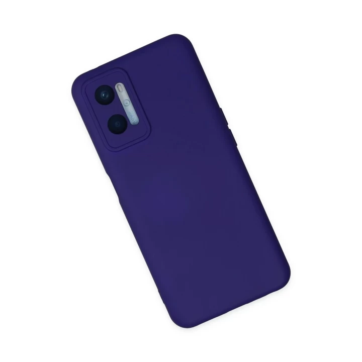 Oppo A96 Kılıf Nano içi Kadife Silikon - Mor