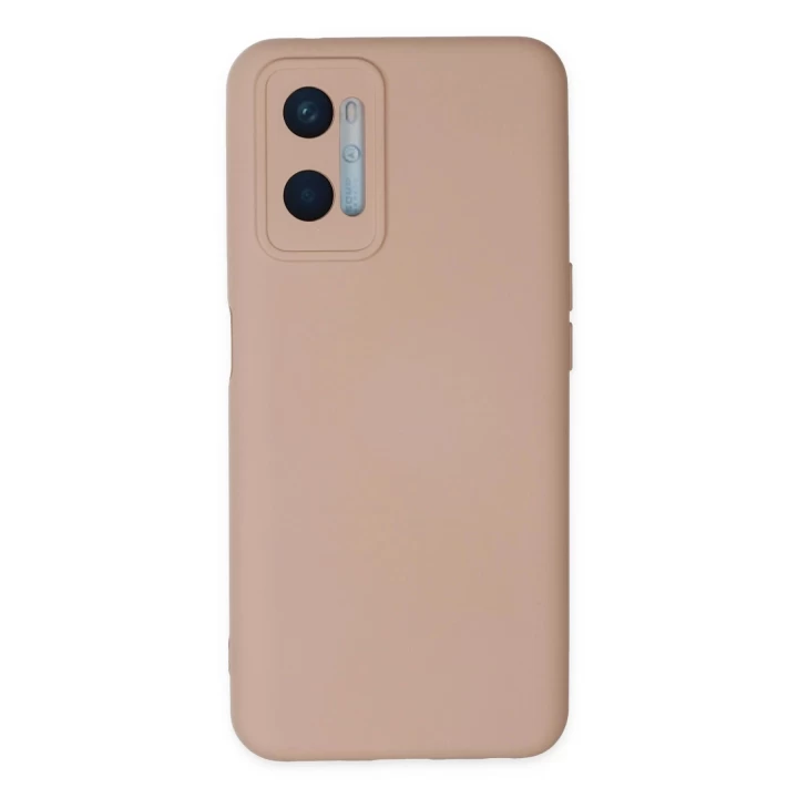 Oppo A96 Kılıf Nano içi Kadife Silikon - Pudra