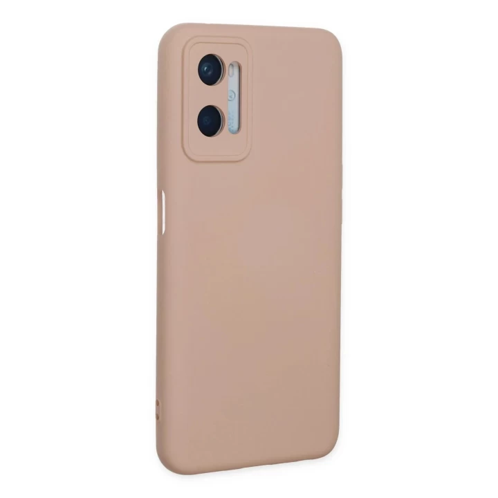 Oppo A96 Kılıf Nano içi Kadife Silikon - Pudra