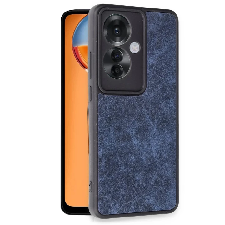 Oppo Reno 11F Kılıf Aras Deri Kapak - Lacivert