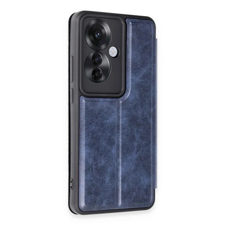 Oppo Reno 11F Kılıf Flip Cover - Lacivert