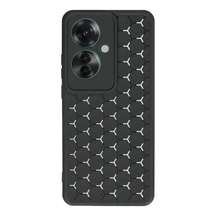 Oppo Reno 11F Kılıf Petek Silikon Kapak - Siyah