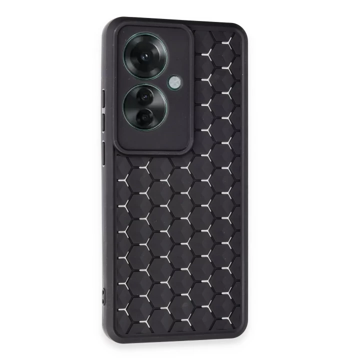 Oppo Reno 11F Kılıf Petek Silikon Kapak - Siyah