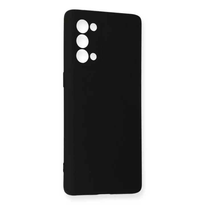Oppo Reno 5 Kılıf Nano içi Kadife Silikon - Siyah