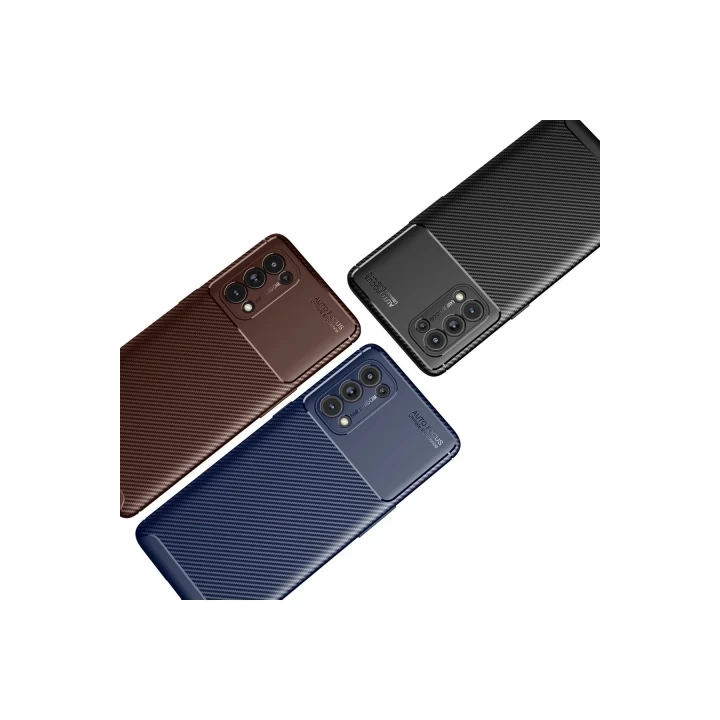 Oppo Reno 5 Pro Kılıf Auto Focus Karbon Kapak - Lacivert