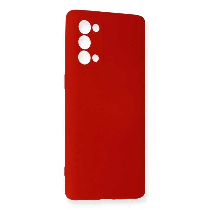 Oppo Reno 5 Pro Kılıf Nano içi Kadife Silikon - Kırmızı