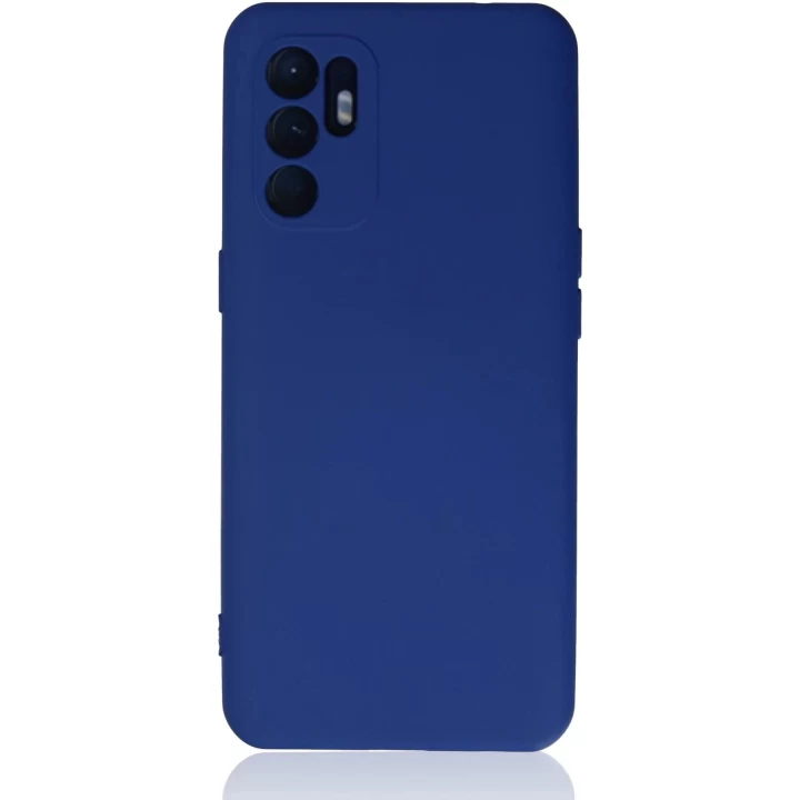 Oppo Reno 6 Kılıf Nano içi Kadife Silikon - Mavi