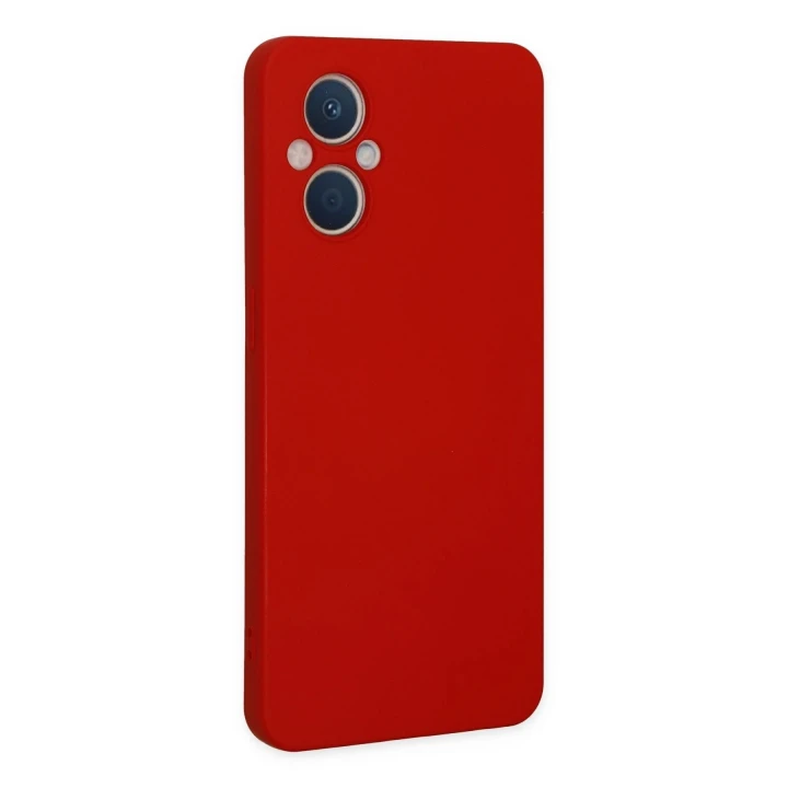 Oppo Reno 7 Lite Kılıf Nano içi Kadife Silikon - Kırmızı