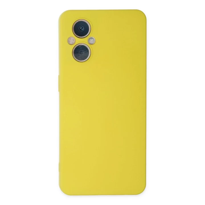 Oppo Reno 7 Lite Kılıf Nano içi Kadife Silikon - Sarı