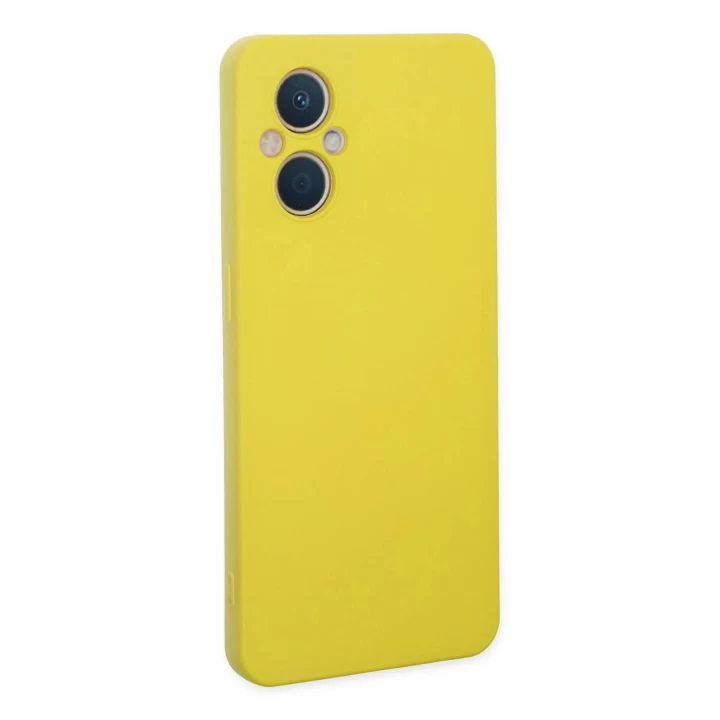 Oppo Reno 7 Lite Kılıf Nano içi Kadife Silikon - Sarı