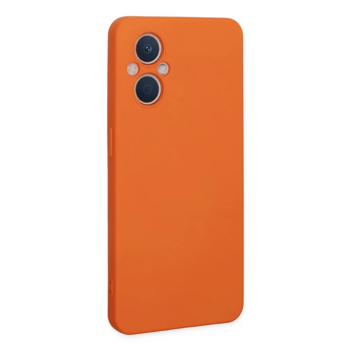 Oppo Reno 7 Lite Kılıf Nano içi Kadife Silikon - Turuncu