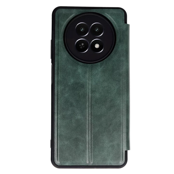 Realme 12 5G Kılıf Flip Cover - Koyu Yeşil