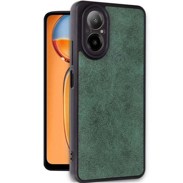 Realme 12 Lite Kılıf Aras Deri Kapak - Koyu Yeşil