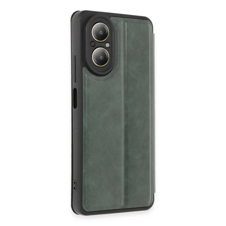 Realme 12 Lite Kılıf Flip Cover - Koyu Yeşil