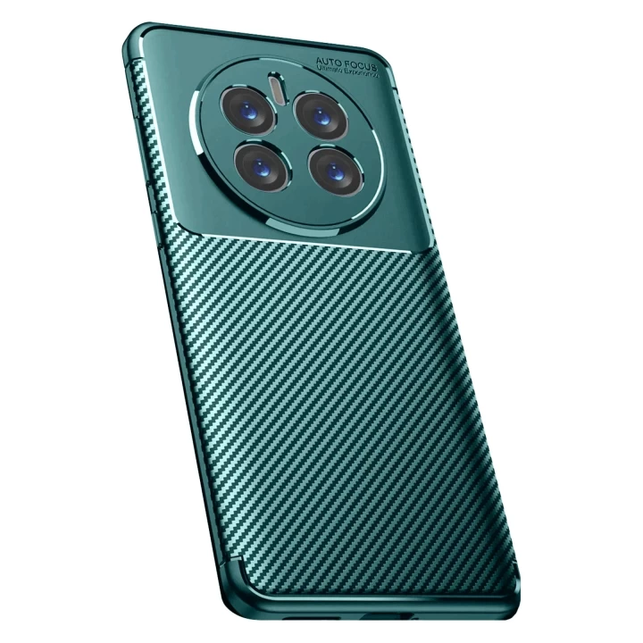 Realme 12 Pro Plus Kılıf Auto Focus Karbon Kapak - Koyu Yeşil