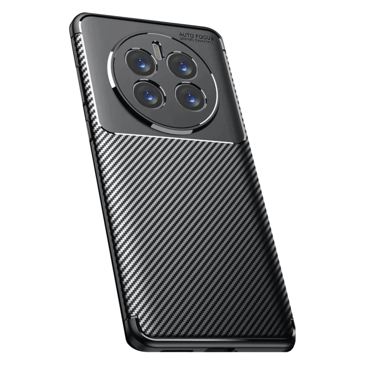 Realme 12 Pro Plus Kılıf Auto Focus Karbon Kapak - Siyah