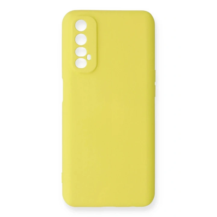 Realme 7 Kılıf Nano içi Kadife Silikon - Sarı