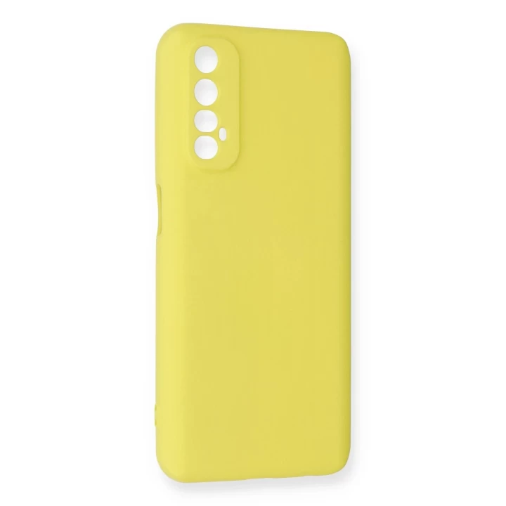 Realme 7 Kılıf Nano içi Kadife Silikon - Sarı