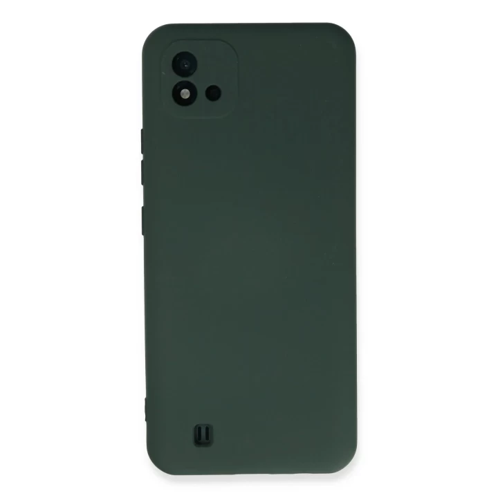 Realme C11 2021 Kılıf Nano içi Kadife Silikon - Koyu Yeşil