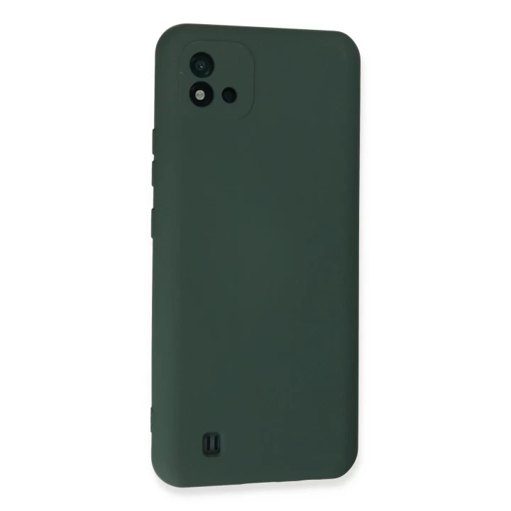 Realme C11 2021 Kılıf Nano içi Kadife Silikon - Koyu Yeşil
