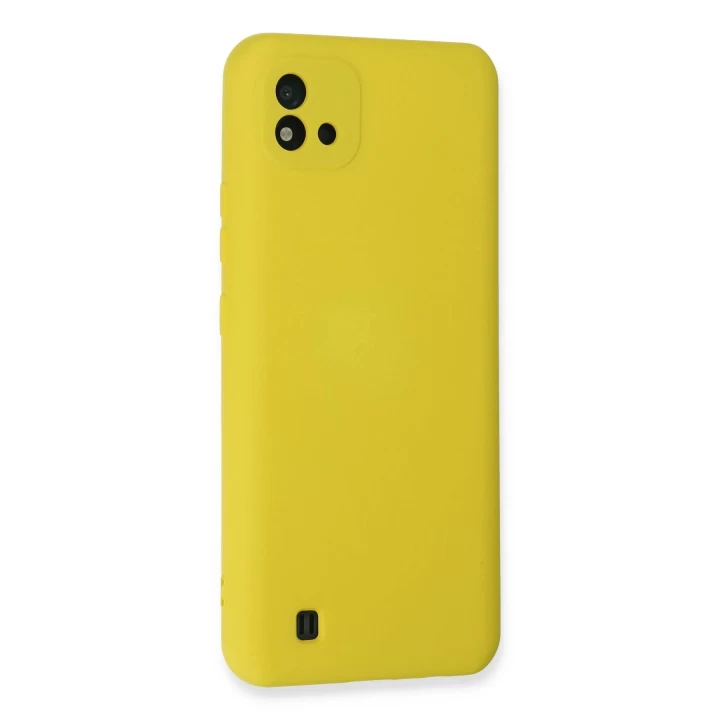 Realme C11 2021 Kılıf Nano içi Kadife Silikon - Sarı