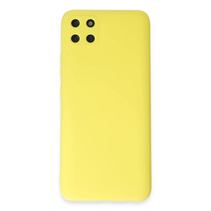 Realme C11 Kılıf Nano içi Kadife Silikon - Sarı