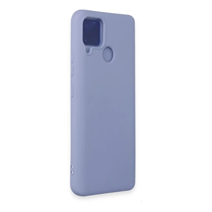 Realme C15 Kılıf Nano içi Kadife Silikon - Lila