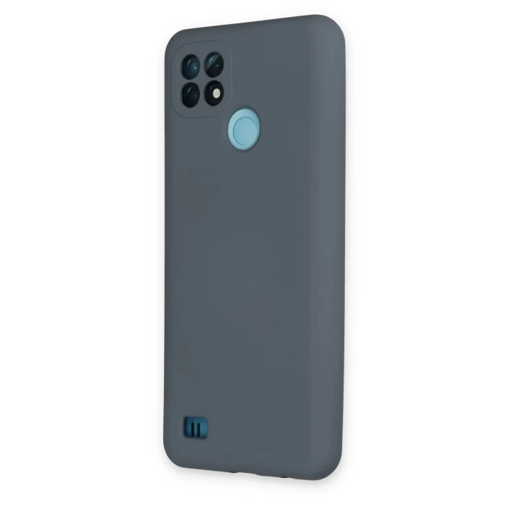 Realme C21 Kılıf Nano içi Kadife Silikon - Gri