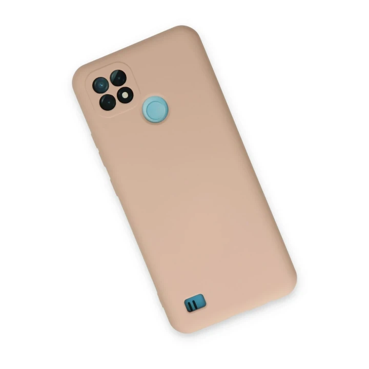 Realme C21 Kılıf Nano içi Kadife Silikon - Pudra