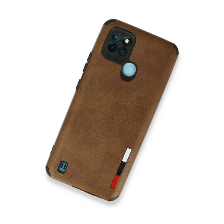 Realme C25Y Kılıf Loop Deri Silikon - Kahverengi