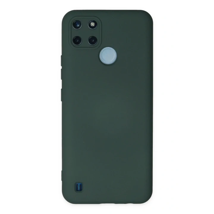Realme C25Y Kılıf Nano içi Kadife Silikon - Koyu Yeşil