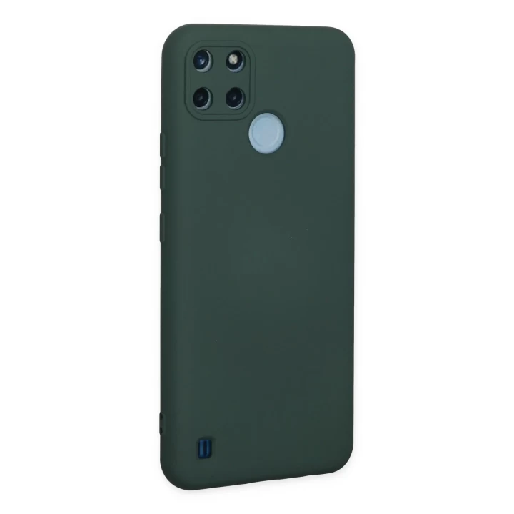 Realme C25Y Kılıf Nano içi Kadife Silikon - Koyu Yeşil