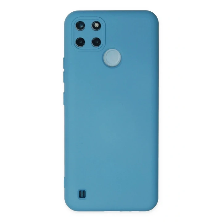 Realme C25Y Kılıf Nano içi Kadife Silikon - Mavi
