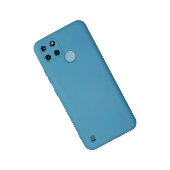 Realme C25Y Kılıf Nano içi Kadife Silikon - Mavi
