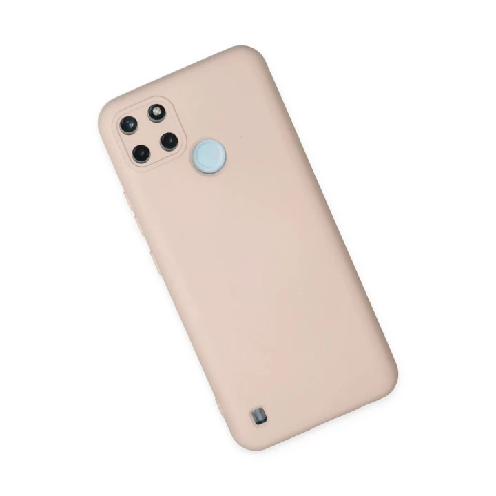 Realme C25Y Kılıf Nano içi Kadife Silikon - Pudra