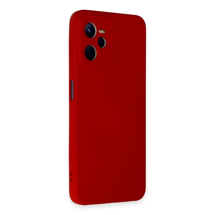 Realme C35 Kılıf Nano içi Kadife Silikon - Kırmızı